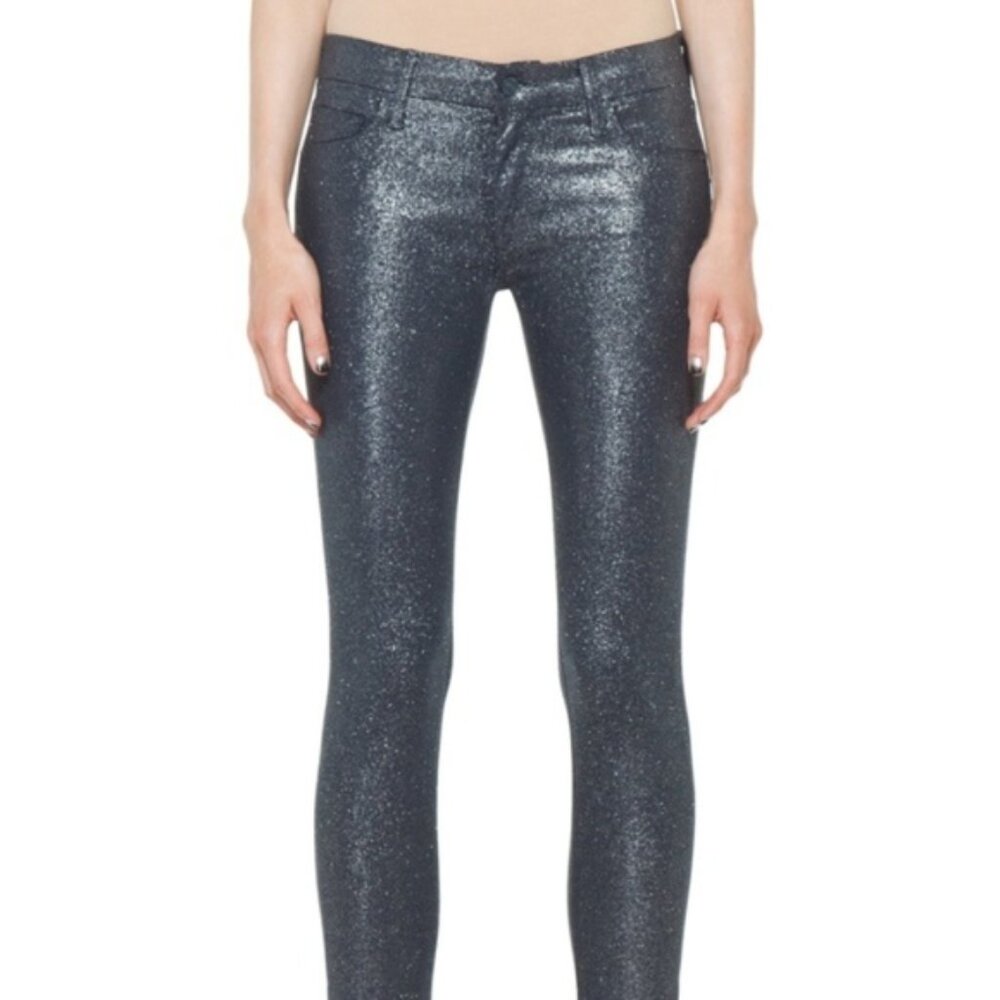 Mother the Looker Jeans Blue Sparkle Sz 31